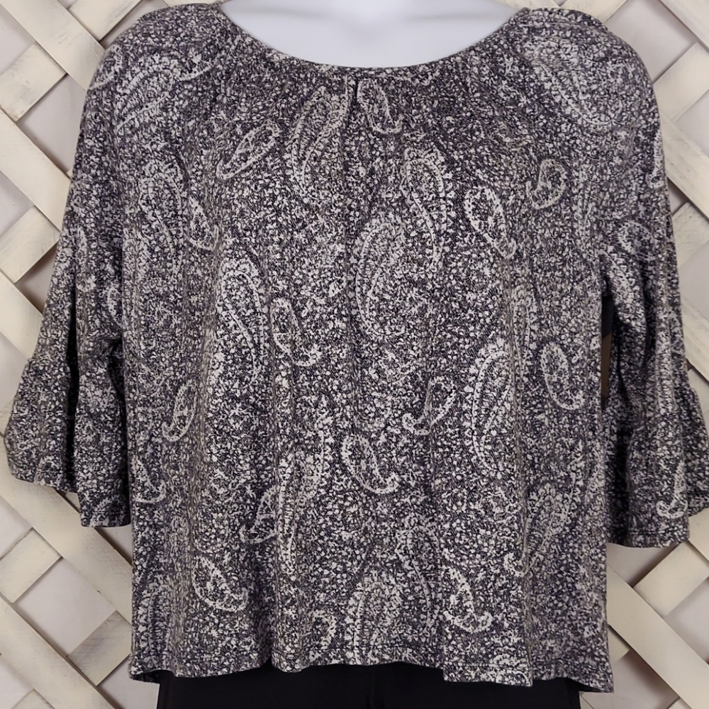 Michael Kors Paisley Print Knit Top Size XL